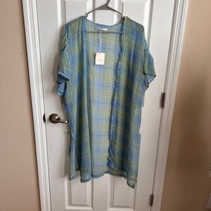 NWT Do‎ Everything In Love Plaid Kimono Cover Up Duster Lightweight One Size